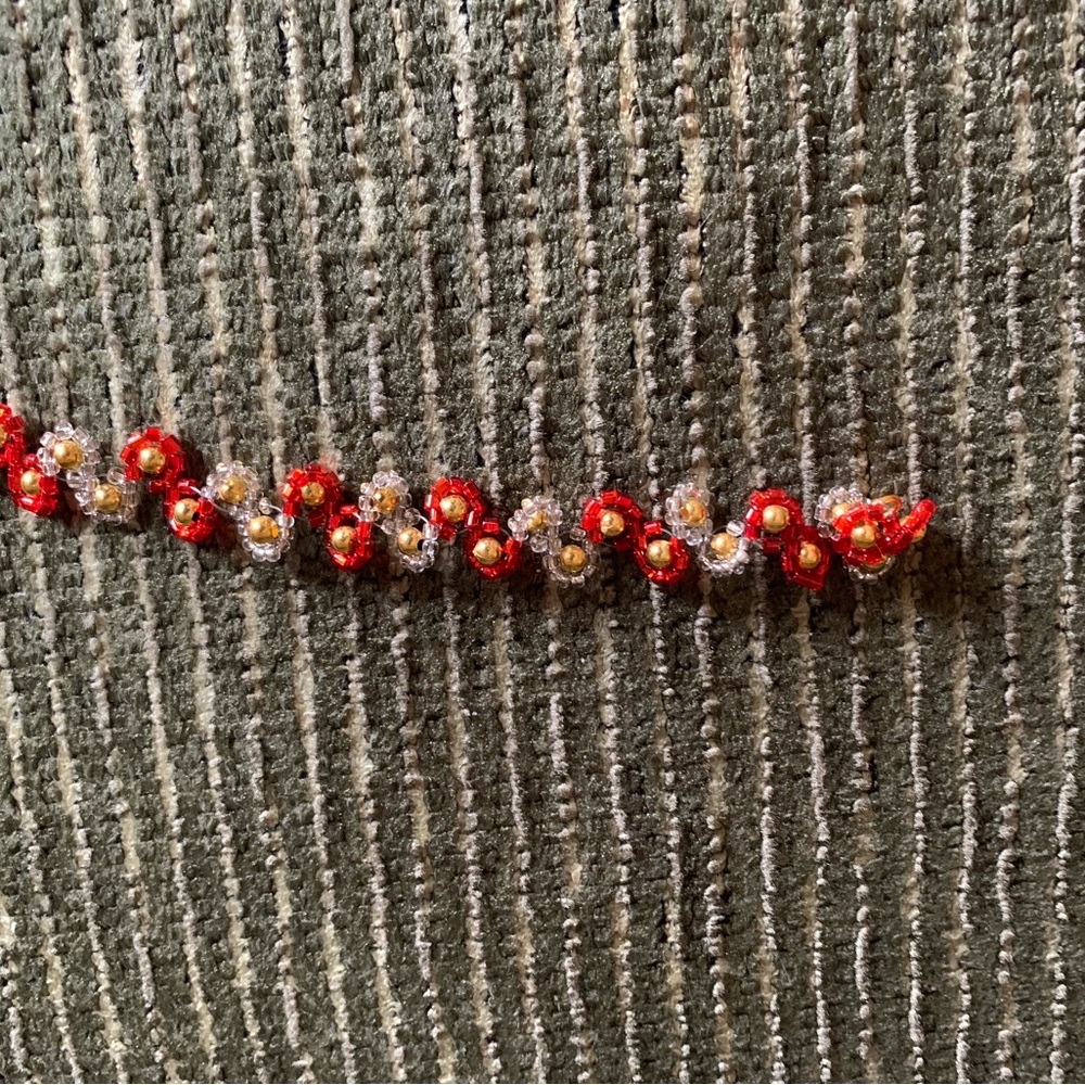 Red and Gold Beaded Bracelet